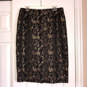 Black & Gold Pencil Skirt